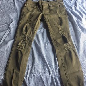 Express ankle destroyed jeans